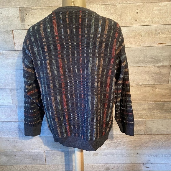 Jantzen black stripes multicoloured‎  sweater in size medium - Picture 3 of 8